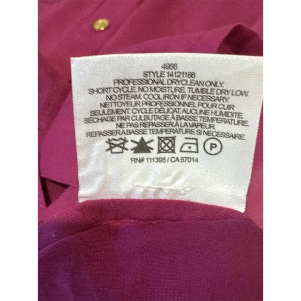 Tory Burch Pink Button Up Shirt Size 6 Semi Sheer Cotton Gold Buttons
